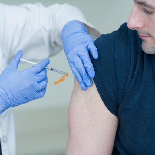 Close-up of a vaccination.