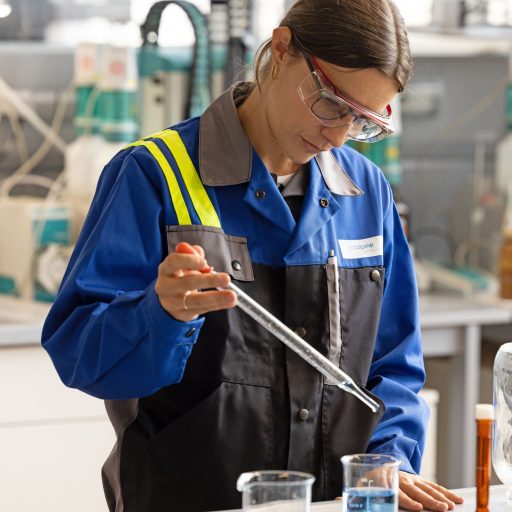 A researcher working in the laboratory.