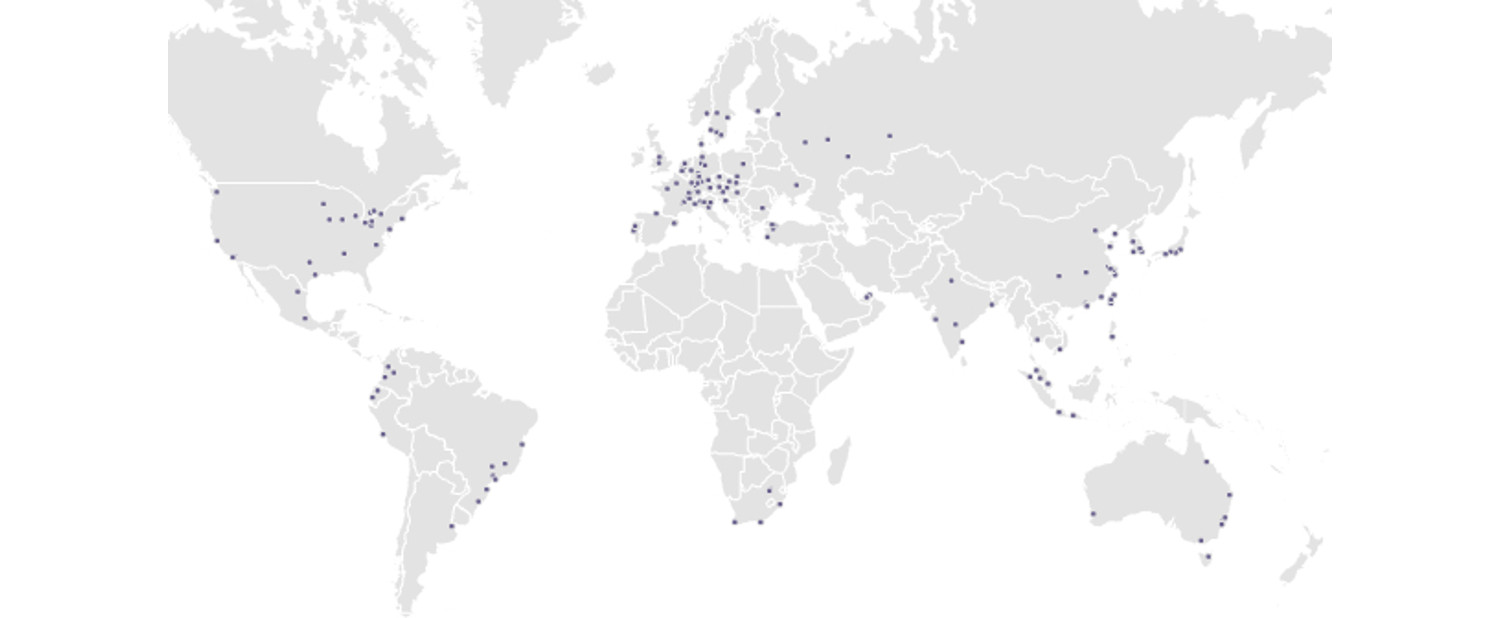 Map of global locations