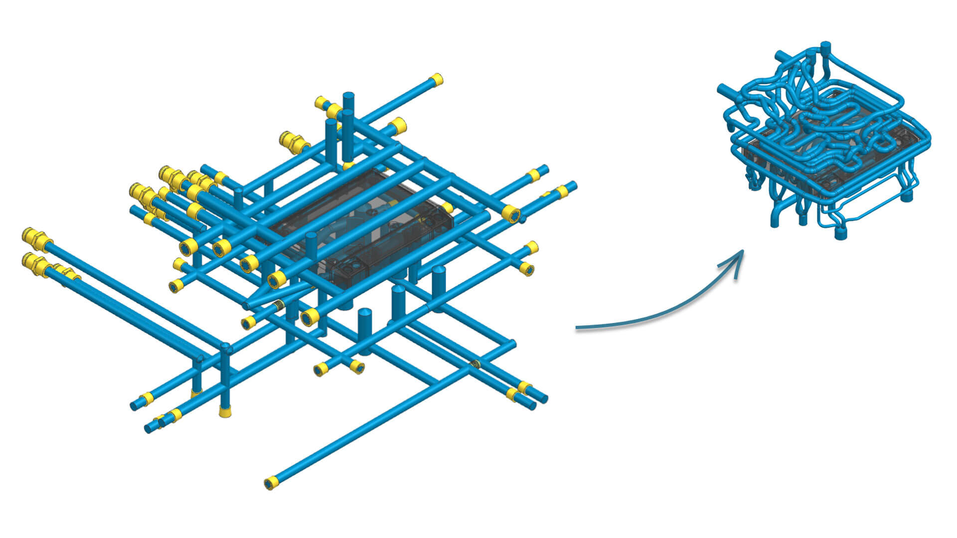 voestalpine conformal cooling design. Showing conformal cooling channels