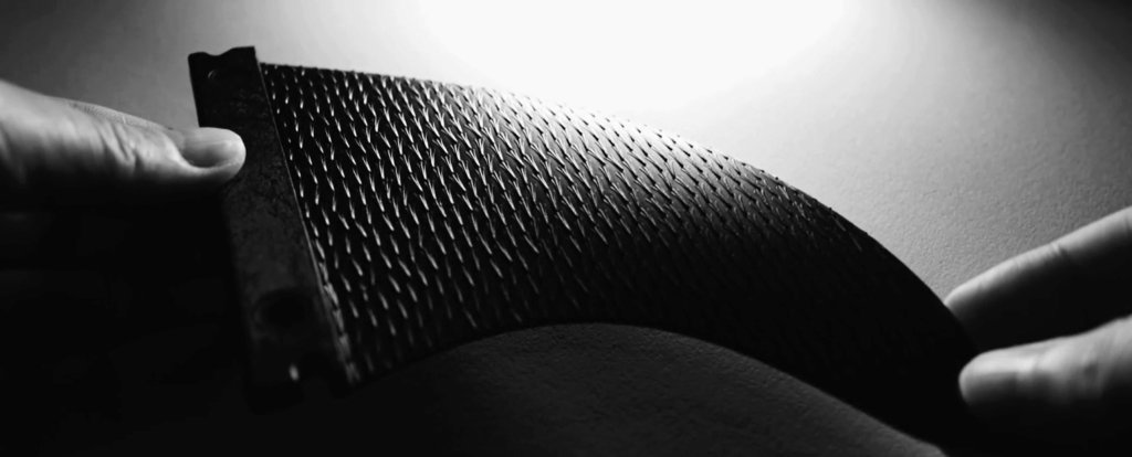 A shark skin texture applied on surface by Eschmann Textures India using 3D printing technology for pre-visualization