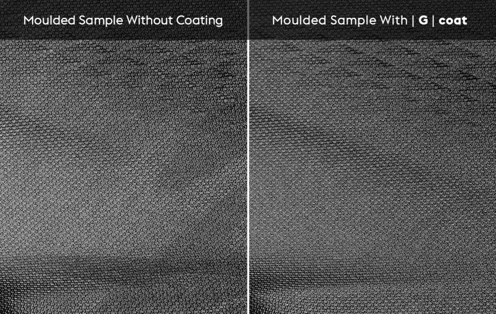 molded sample comparison with and without innovative coating