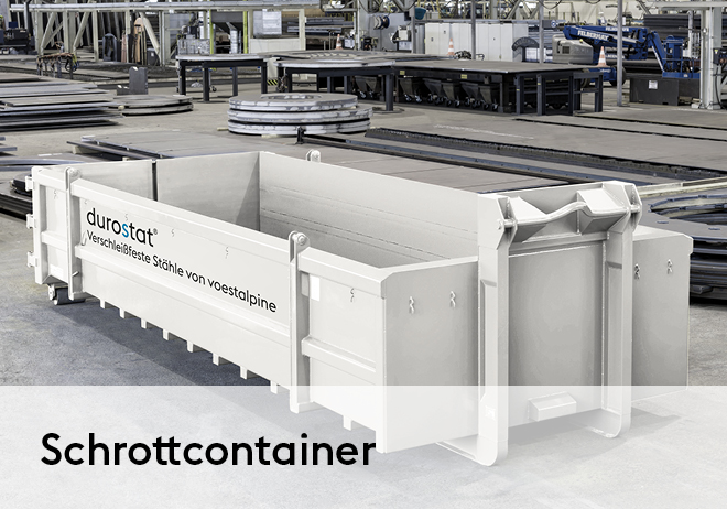 Durch die hohe Kerbschlagzähigkeit und Ermüdungsfestigkeit des Feinkornbaustahls bieten Schrottcontainer eine zuverlässige Lösung für sicheren Transport.